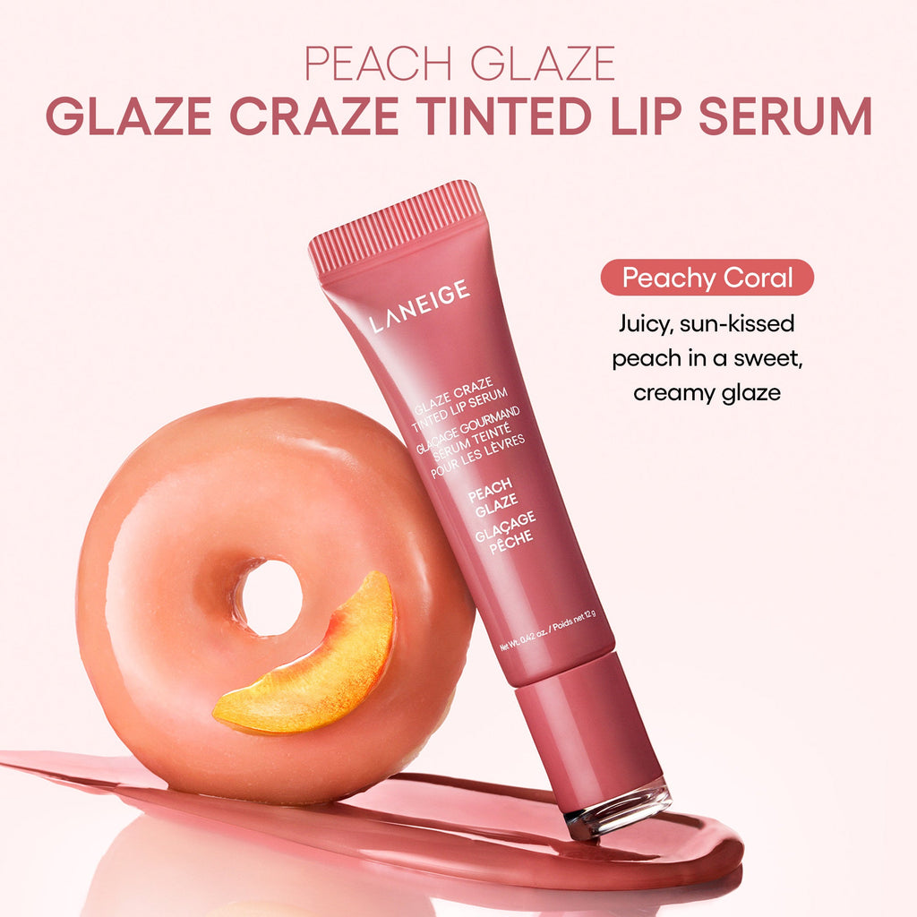 Glaze Craze Tinted Lip Serum PEACH GLAZE;;color::PEACH GLAZE (PEACHY CORAL)