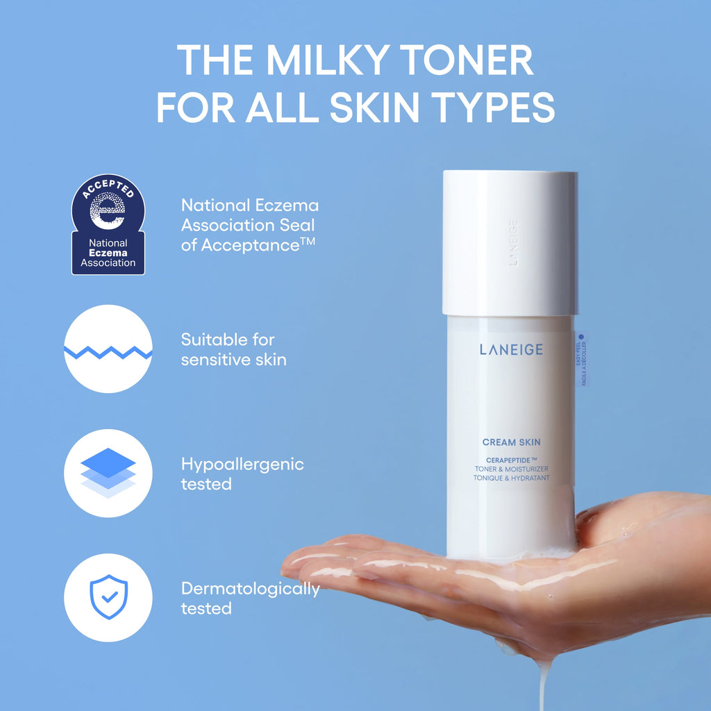 Cream Skin Milky Toner with Ceramides & Peptides for Nourishing Hydration Skincare for Your Outdoor Plans