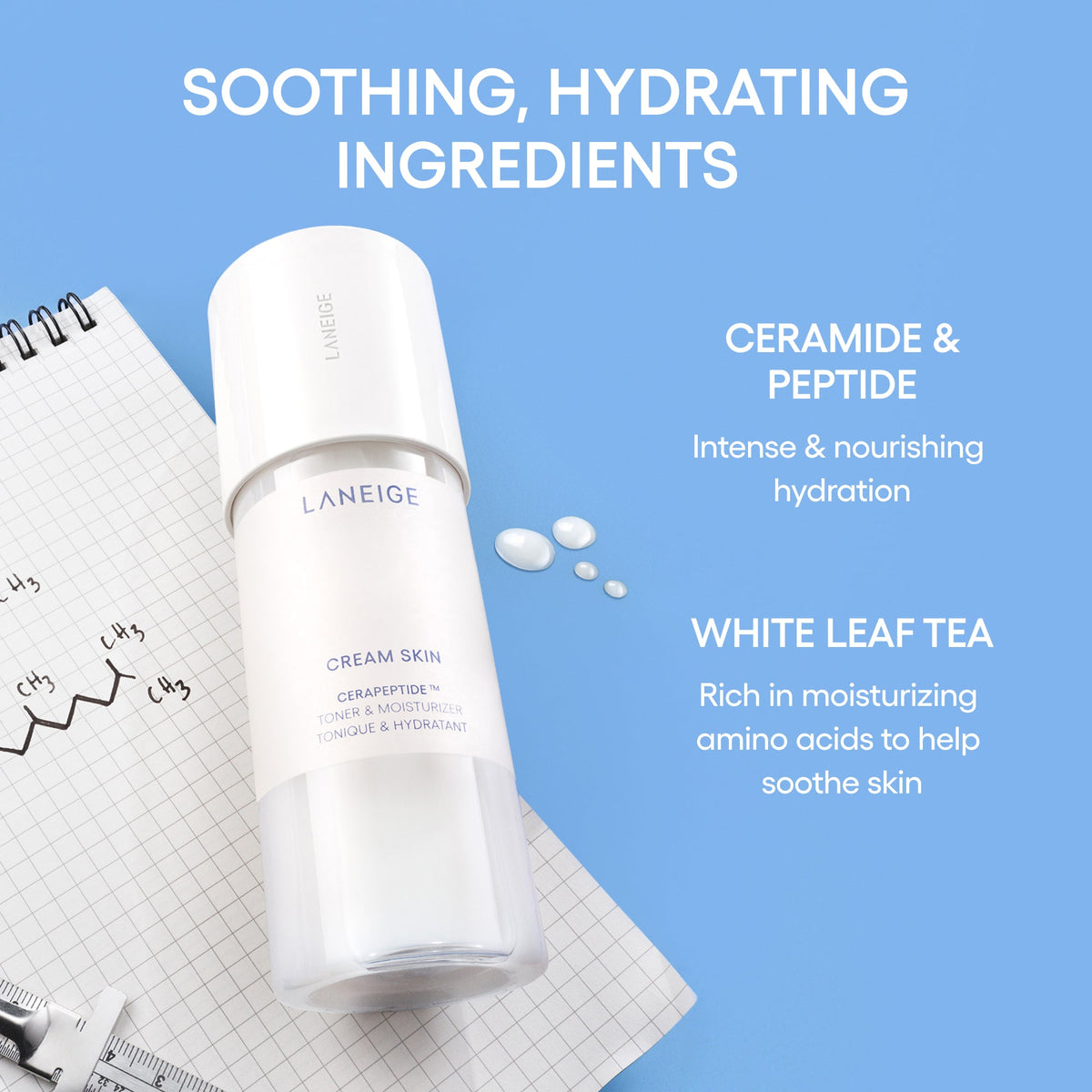 Cream Skin Milky Toner with Ceramides & Peptides for Nourishing Hydration Skincare for Your Outdoor Plans