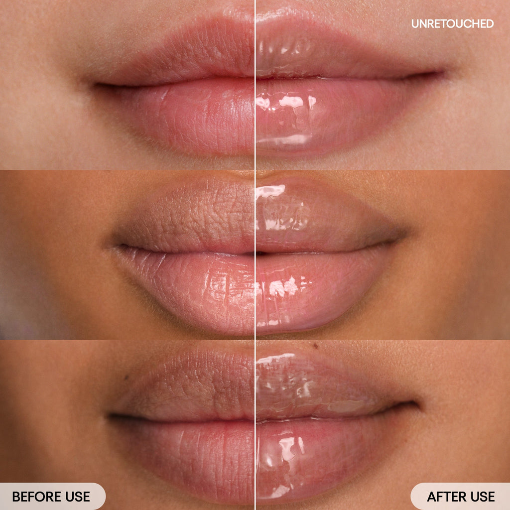 Lip Sleeping Mask;;color::Matcha Bubble Tea before & after on model