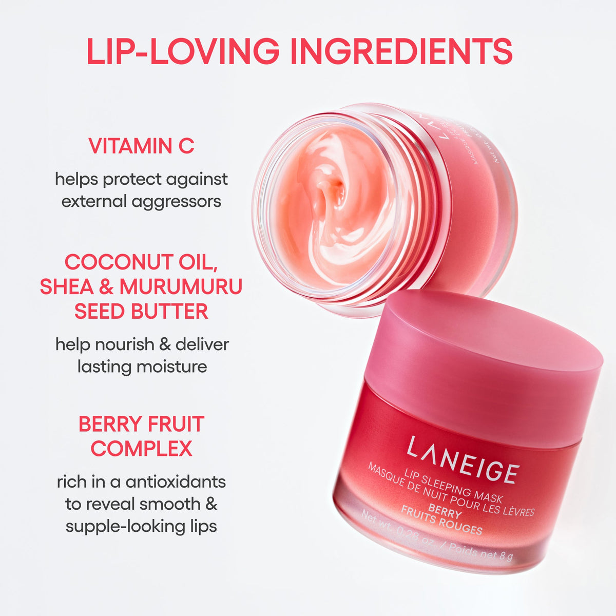 key ingredients of benefits of laneige lip sleeping mask