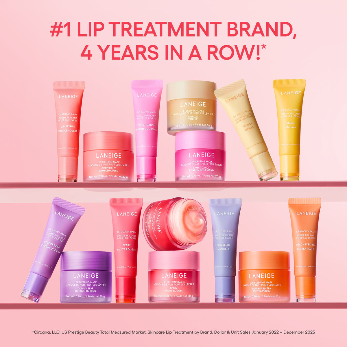 laneige is the #1 lip treatment brand 4 years in a row
