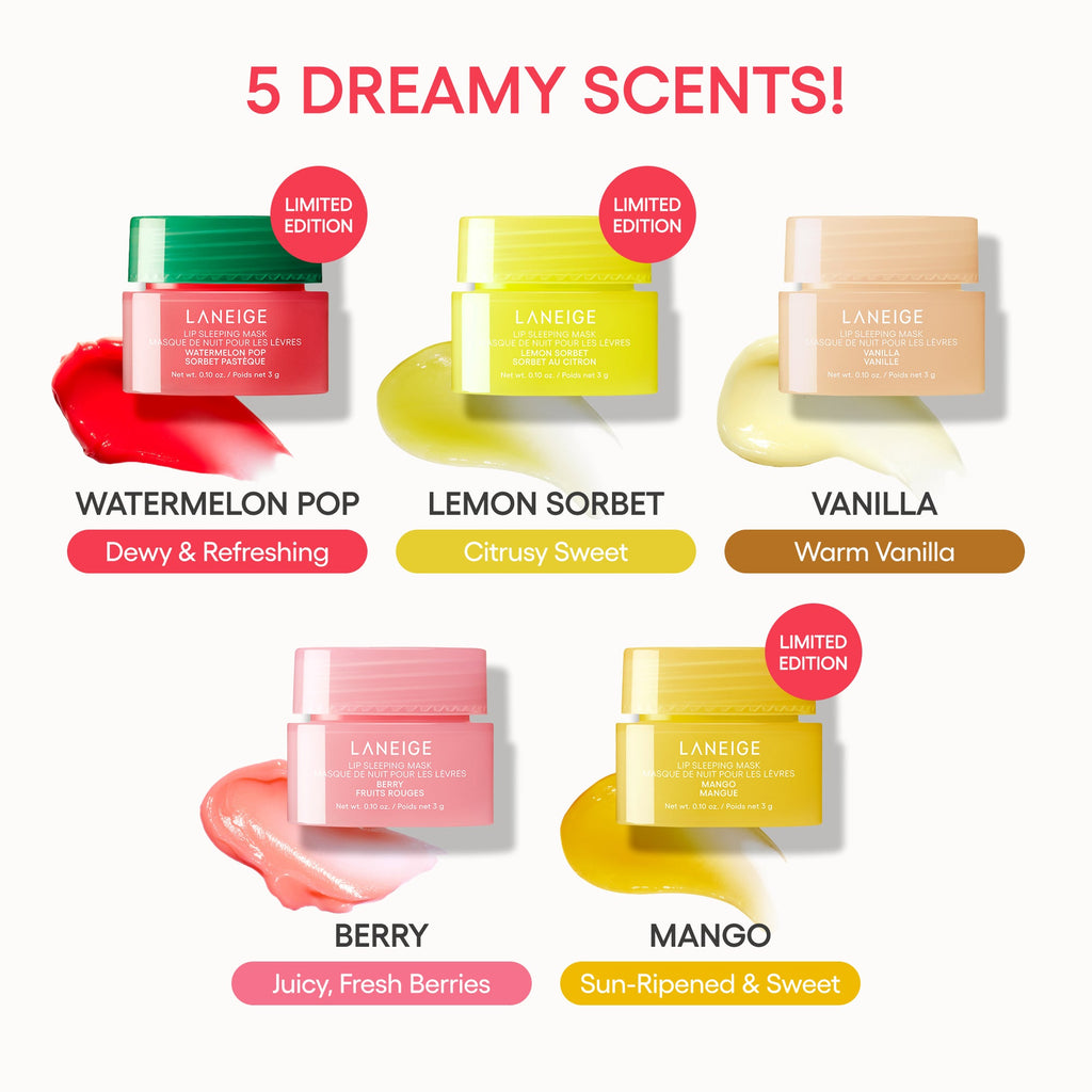 Midnight Minis Hydrating Lip Sleeping Mask Treatment 5 pc. Gift Set Your Beauty Shelf Your Way